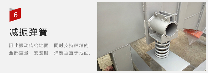 減振彈簧為減少篩箱與支撐裝置之間的摩擦而產(chǎn)生。